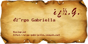 Ürge Gabriella névjegykártya